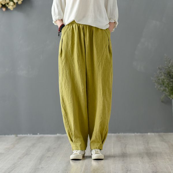 johnature women cotton linen straight pants pockets spring elastic waist patchwork trouser solid color vintage pants 210521, White;black
johnature women cotton linen straight pants pockets spring elastic waist patchwork trouser solid color vintage pants 210521, White;black