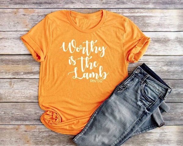women's t-shirt casual tee worthy is the lamb christian t shirts women easter shirt slogan jesus yellow pink quality, White
women's t-shirt casual tee worthy is the lamb christian t shirts women easter shirt slogan jesus yellow pink quality, White