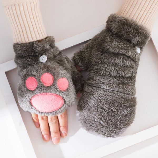 five fingers gloves women bear plush cat claw winter half-finger faux fur cute kitten fingerless mittens christmas halloween 2021, Blue;gray
five fingers gloves women bear plush cat claw winter half-finger faux fur cute kitten fingerless mittens christmas halloween 2021, Blue;gray