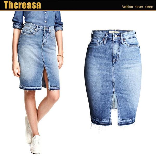 women's jeans wish amazon model of flash open fork before hem skirts washed white high waist, Blue
women's jeans wish amazon model of flash open fork before hem skirts washed white high waist, Blue