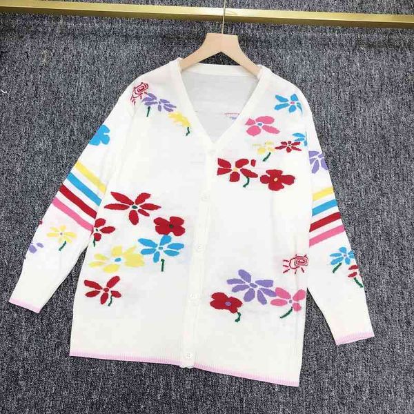 sweater knit 2021 early autumn college style thin v-neck floral long sleeve wool blended ted cardigan women's wear, White;black
sweater knit 2021 early autumn college style thin v-neck floral long sleeve wool blended ted cardigan women's wear, White;black