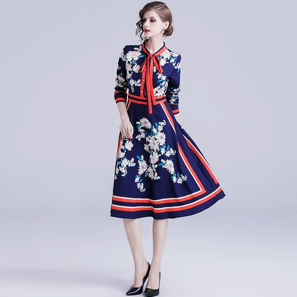 casual dresses fashion designer runway shirt fall women long sleeve contrast bow tie collar flower print striped vintage midi vw9d, Black;gray
casual dresses fashion designer runway shirt fall women long sleeve contrast bow tie collar flower print striped vintage midi vw9d, Black;gray