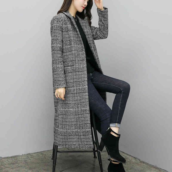 women's wool & blends casaco feminino lã xadrez, sobretudo longo solto breasted jaqueta feminina primavera outono wj54 txf1, Black
women's wool & blends casaco feminino lã xadrez, sobretudo longo solto breasted jaqueta feminina primavera outono wj54 txf1, Black