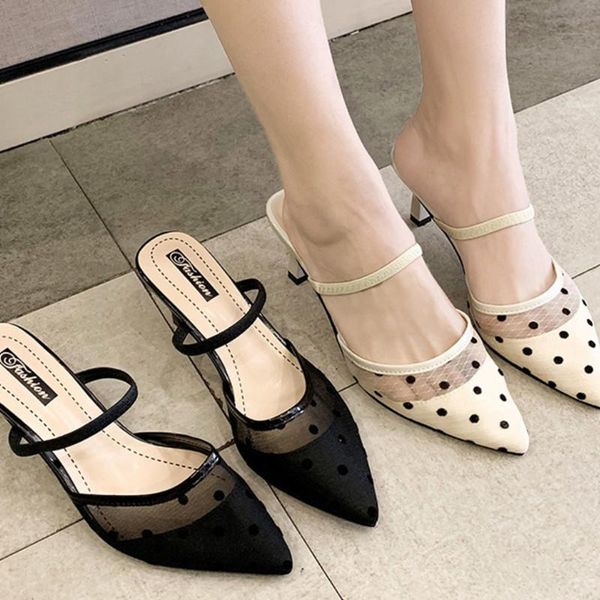 polka dot high heels women wear-resistant sandals shallow mouth stiletto fashion black white women's shoes zapato mujer slippers
polka dot high heels women wear-resistant sandals shallow mouth stiletto fashion black white women's shoes zapato mujer slippers