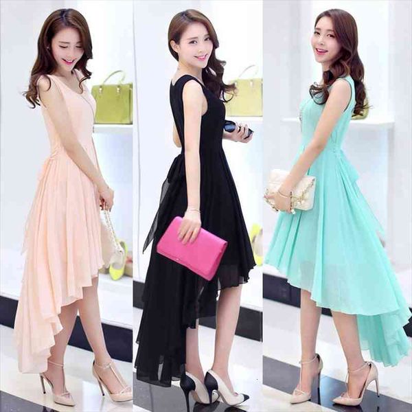 irregular solid sleeveless tank beach summer dress vestidos female womens asymmetric high low chiffon dress waist tie xh151, Black;gray
irregular solid sleeveless tank beach summer dress vestidos female womens asymmetric high low chiffon dress waist tie xh151, Black;gray