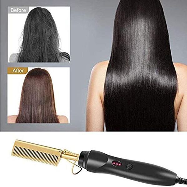 hair brushes 2 in 1 comb heating straightener wet dry curler electric flat iron titanium alloy vip, Silver
hair brushes 2 in 1 comb heating straightener wet dry curler electric flat iron titanium alloy vip, Silver