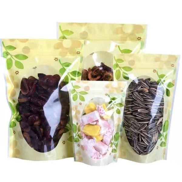 storage bags 100pcs/lot green leaf printed stand up bag with clear window self seal tear notch plastic doypack food coffee pouches
storage bags 100pcs/lot green leaf printed stand up bag with clear window self seal tear notch plastic doypack food coffee pouches
