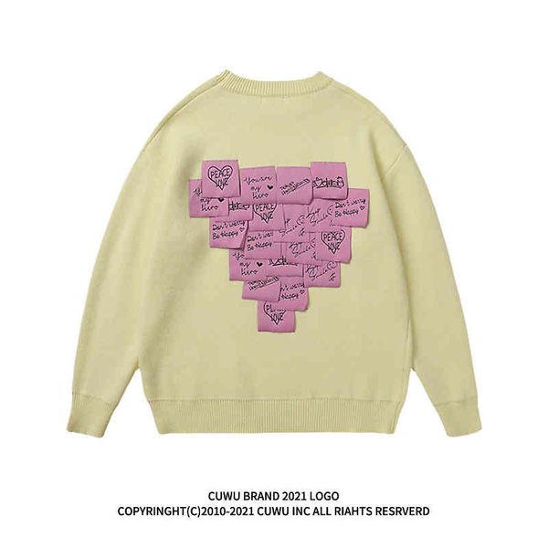 vintage harajuku women knitted letter fahion heart knitwear sweater men patch digners couple pullover 2021, White;black
vintage harajuku women knitted letter fahion heart knitwear sweater men patch digners couple pullover 2021, White;black
