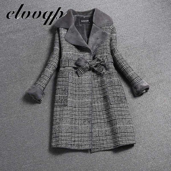 woolen coat women winter long thick plus velvet warm fur jackets elegant pocket plaid belt ladies coats 210930, Black
woolen coat women winter long thick plus velvet warm fur jackets elegant pocket plaid belt ladies coats 210930, Black