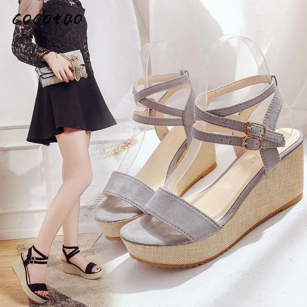 dress shoes simple sandals women 2021 summer high-heeled wedge heel waterproof platform sponge cake bottom korean version of the word buckle, Black
dress shoes simple sandals women 2021 summer high-heeled wedge heel waterproof platform sponge cake bottom korean version of the word buckle, Black