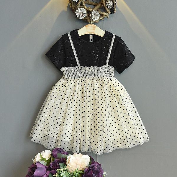 girl's dresses girls princess polka dot dress summer shiny short-sleeve with suspender mesh fake two vestidos baby wedding party, Red;yellow
girl's dresses girls princess polka dot dress summer shiny short-sleeve with suspender mesh fake two vestidos baby wedding party, Red;yellow