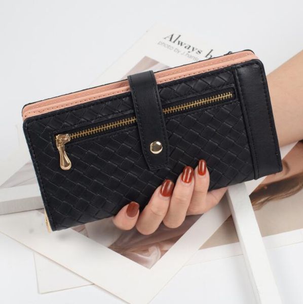 factory wholesale womens leathers wallets solid color woven long women wallet street trend multi-card clutch multi-functional leather mobile, Red;black
factory wholesale womens leathers wallets solid color woven long women wallet street trend multi-card clutch multi-functional leather mobile, Red;black
