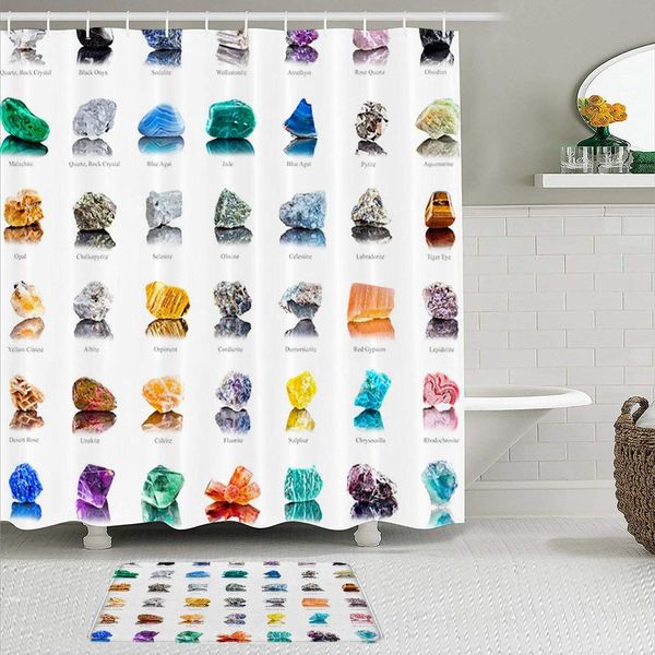 fabric shower curtain and mats set,collection gemstones stones and minerals with names on white background,waterproof bath
fabric shower curtain and mats set,collection gemstones stones and minerals with names on white background,waterproof bath