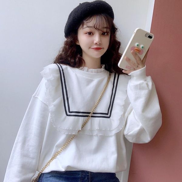 women's hoodies & sweatshirts long sleeve and pullover o-neck streetwear style fall winter striped lolita clothing fashion, Black
women's hoodies & sweatshirts long sleeve and pullover o-neck streetwear style fall winter striped lolita clothing fashion, Black