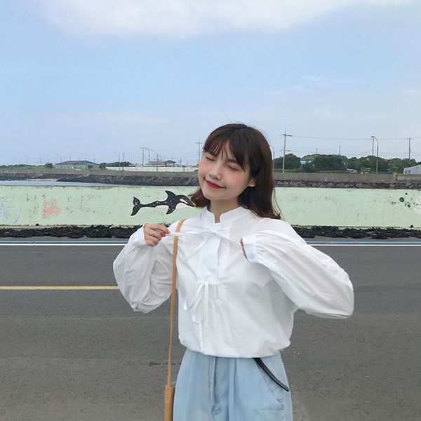2 colors women and blouses preppy style solid color lace up long sleeve blouse shirt womans (f3786, White
2 colors women and blouses preppy style solid color lace up long sleeve blouse shirt womans (f3786, White
