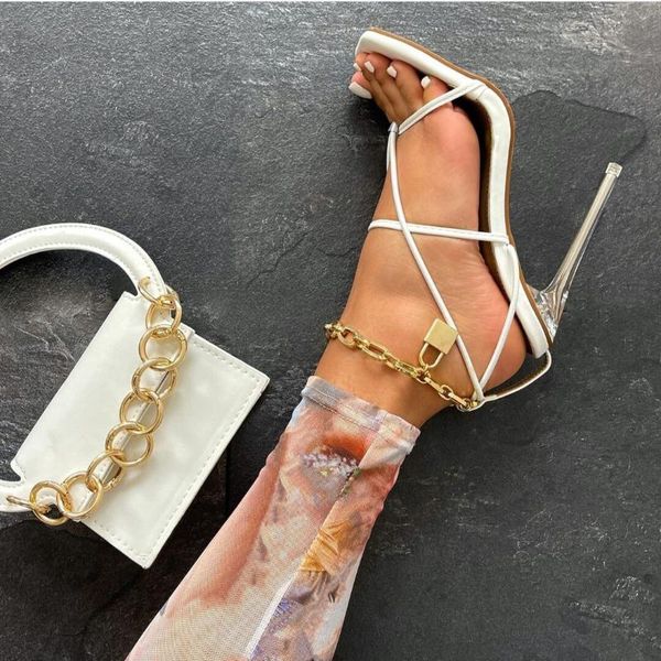 dress shoes plus size 35-42 solid color chain women sandals buckle lock stiletto crystal high heels clip toe summer for, Black
dress shoes plus size 35-42 solid color chain women sandals buckle lock stiletto crystal high heels clip toe summer for, Black