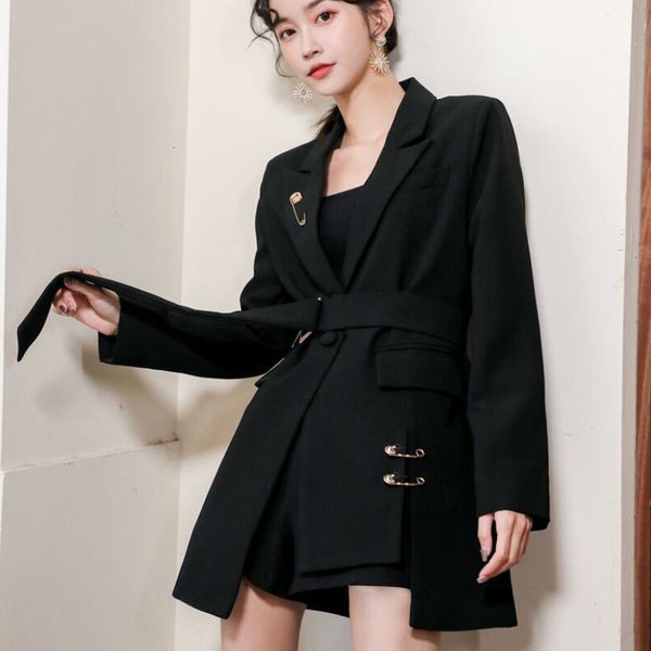 2021 new women's long sleeve suit, fashion, leisure pocket, work clothes, office coat, solid, black, slim, belt, autumn 8z2q, White;black
2021 new women's long sleeve suit, fashion, leisure pocket, work clothes, office coat, solid, black, slim, belt, autumn 8z2q, White;black