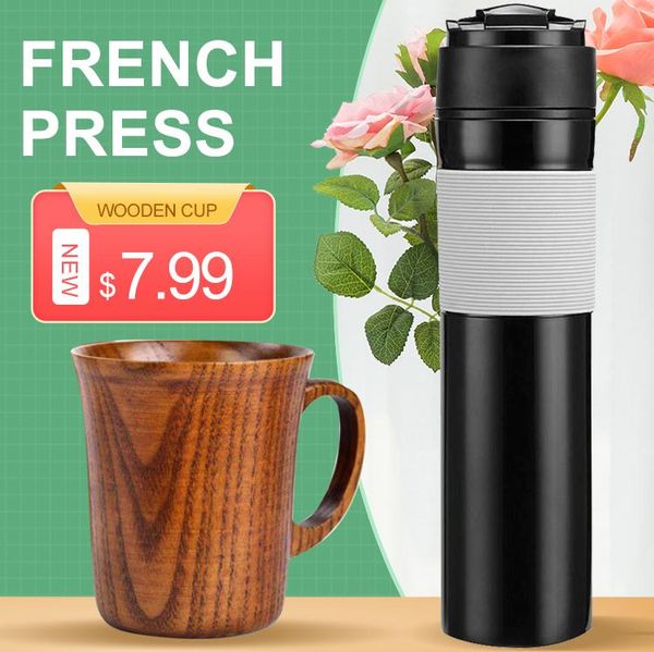 coffee filters portable french press 350ml maker black plastic double wall mug filtration water isolation tea cup
coffee filters portable french press 350ml maker black plastic double wall mug filtration water isolation tea cup