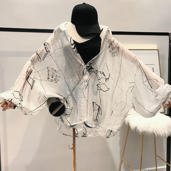 summer korean version loose sunscreen shirt fairy printed chiffon open-thin coat tide women's blouses & shirts, White
summer korean version loose sunscreen shirt fairy printed chiffon open-thin coat tide women's blouses & shirts, White