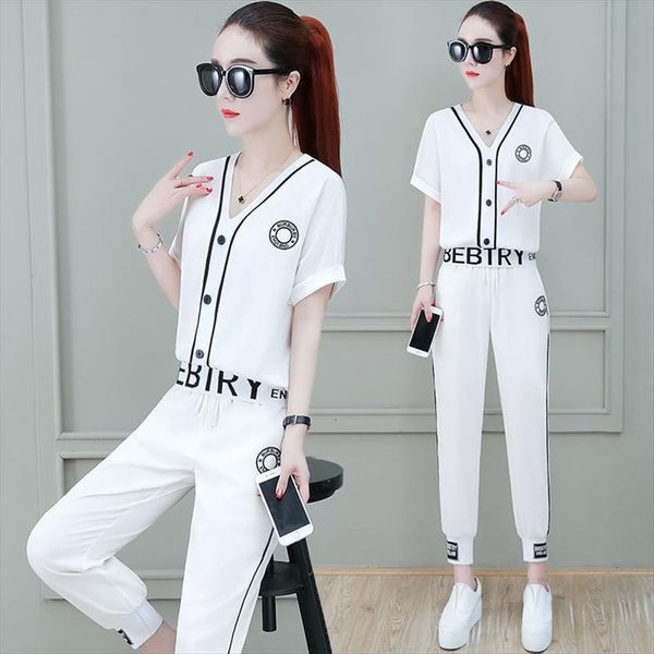 summer casual short sleeve women tracksuits tracksuit 2 piece sets korean v neck print letter t shirt sweatpants suit, Gray
summer casual short sleeve women tracksuits tracksuit 2 piece sets korean v neck print letter t shirt sweatpants suit, Gray