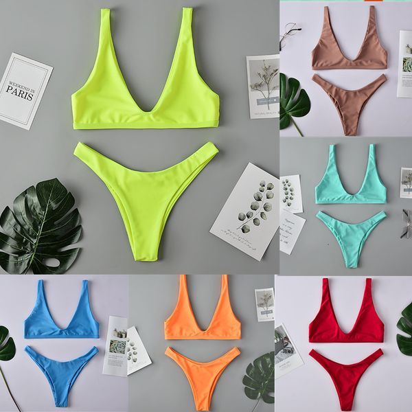 2020 new swimsuit multi color two shoulder split swimsuit women's bikini, White;black
2020 new swimsuit multi color two shoulder split swimsuit women's bikini, White;black