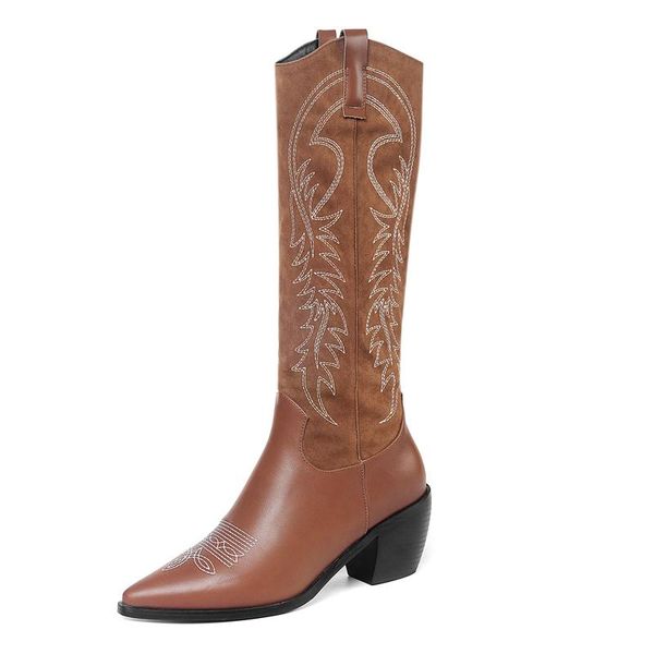 boots fake leather knee high autumn winter women heels lady embroidery shoes g276 woman black brown pointed toewestern boot
boots fake leather knee high autumn winter women heels lady embroidery shoes g276 woman black brown pointed toewestern boot