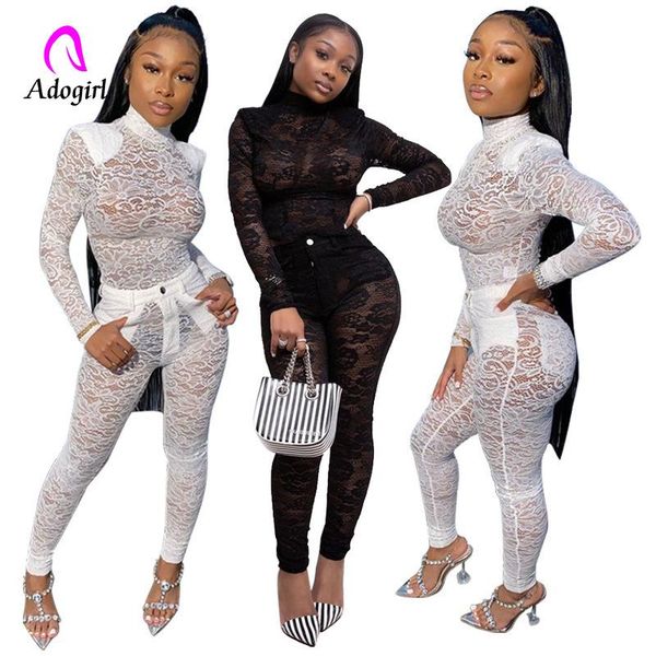 spring women sets turtleneck full sleeve mesh bodysuit + pants suit 2 piece set lace night club tracksuits outfits women's, Gray
spring women sets turtleneck full sleeve mesh bodysuit + pants suit 2 piece set lace night club tracksuits outfits women's, Gray