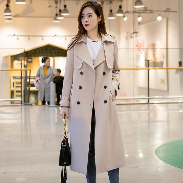 women's trench coats windbreaker mid long korean spring and autumn 2021 british knee length jacket fashion, Tan;black
women's trench coats windbreaker mid long korean spring and autumn 2021 british knee length jacket fashion, Tan;black