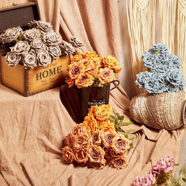 decorative flowers & wreaths simulation of 9 diamond roses, european-style soft dress, rose and fake flowers, autumn color wedding hall silk
decorative flowers & wreaths simulation of 9 diamond roses, european-style soft dress, rose and fake flowers, autumn color wedding hall silk