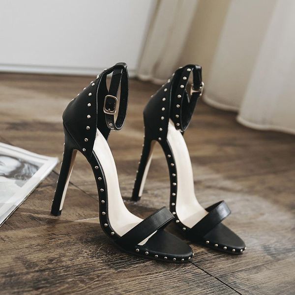 sandals summer women high heelsthin heel pu leather rivet peep toe party shoes sandalia feminina plus size 35-42, Black
sandals summer women high heelsthin heel pu leather rivet peep toe party shoes sandalia feminina plus size 35-42, Black