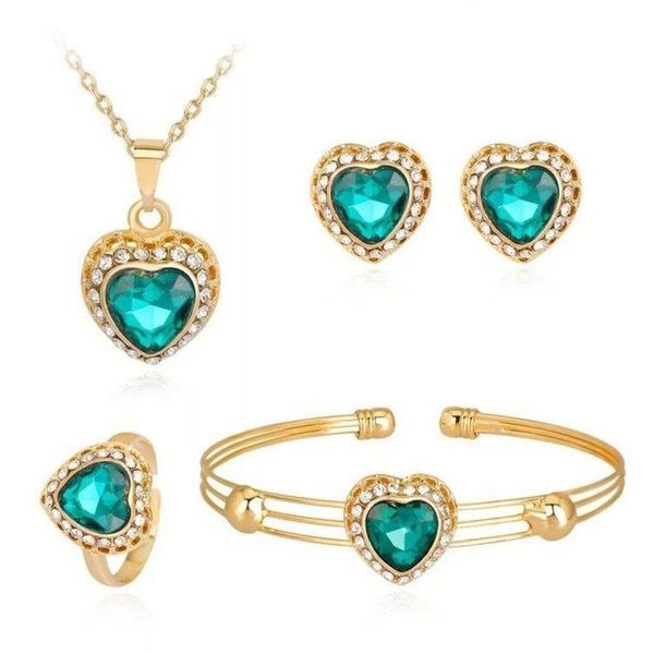 earrings & necklace romantic 4 pcs set for women red green heart earring bracelet open ring bridal wedding engagement zirconia jewelry, Silver
earrings & necklace romantic 4 pcs set for women red green heart earring bracelet open ring bridal wedding engagement zirconia jewelry, Silver