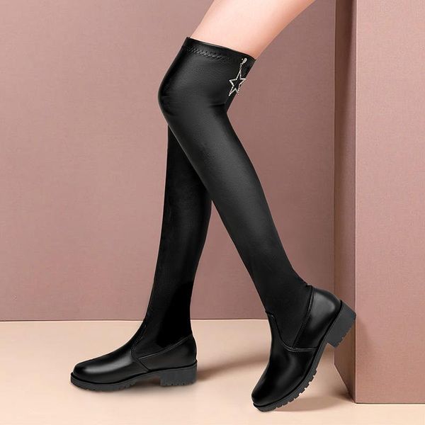 boots 2022 classic women thick bottom long autumn winter warm knee high fashion female chunky heel plush, Black
boots 2022 classic women thick bottom long autumn winter warm knee high fashion female chunky heel plush, Black