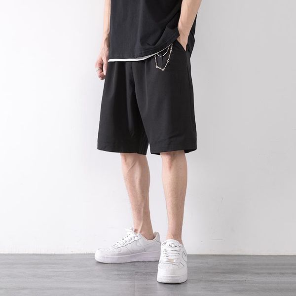 men's shorts casual loose summer thin fashion brand sports wide leg pants suit versatile wear breathable capris, White;black
men's shorts casual loose summer thin fashion brand sports wide leg pants suit versatile wear breathable capris, White;black
