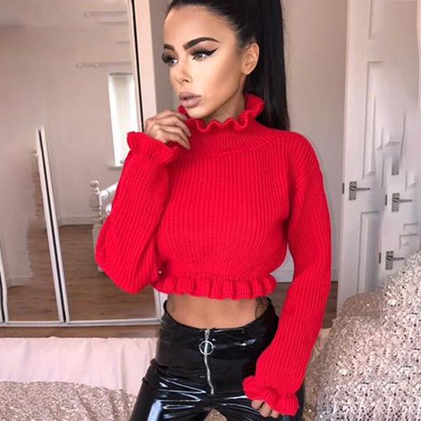 women's sweaters ruffles turtlenecks autumn winter 2021 knitted clothing fashion crop lady's sweater pullover sale, White;black
women's sweaters ruffles turtlenecks autumn winter 2021 knitted clothing fashion crop lady's sweater pullover sale, White;black