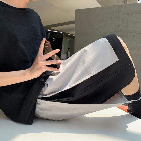 men's shorts 2021 summer brand casual high street loose sports fitness patchwork fashion short pants 4 colors, White;black
men's shorts 2021 summer brand casual high street loose sports fitness patchwork fashion short pants 4 colors, White;black