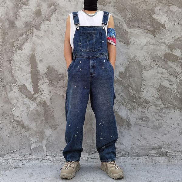 men streetwear hip hop vintage loose casual bib overalls jeans pant male wide leg denim jumpsuit cargo men's, Blue
men streetwear hip hop vintage loose casual bib overalls jeans pant male wide leg denim jumpsuit cargo men's, Blue