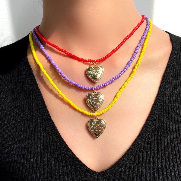 pendant necklaces vintage gold color open heart beaded for women colorful acrylic seed beads collar necklace party jewelry gifts, Silver
pendant necklaces vintage gold color open heart beaded for women colorful acrylic seed beads collar necklace party jewelry gifts, Silver