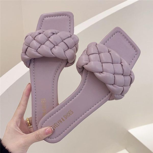 slippers 2021 summer women purple flat slides soft leather weave mules beach casual lady blue slaps designer shoes, Black
slippers 2021 summer women purple flat slides soft leather weave mules beach casual lady blue slaps designer shoes, Black
