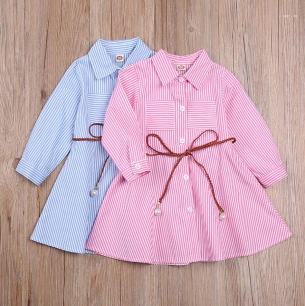 girl dress children lapel stripe single breasted long sleeve dresses baby garment slender with belt pink blue, Red;yellow
girl dress children lapel stripe single breasted long sleeve dresses baby garment slender with belt pink blue, Red;yellow