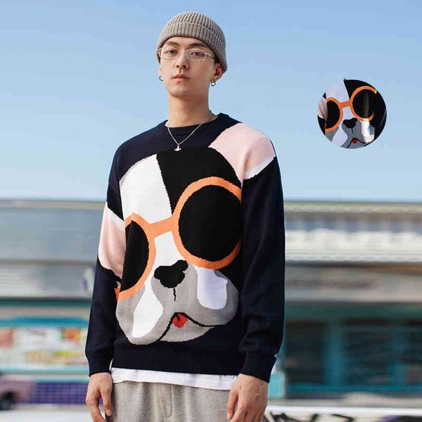 black cute dog printed o-neck city fashion autumn long sve street shopping sweater men causal pullovers, White;black
black cute dog printed o-neck city fashion autumn long sve street shopping sweater men causal pullovers, White;black