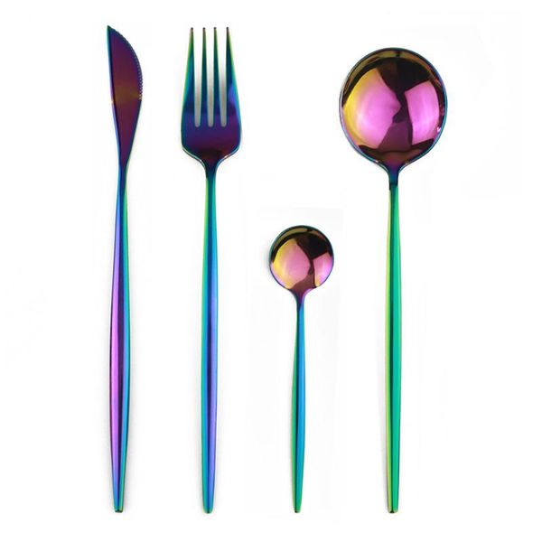 colorful 304 stainless steel mirror tableware knife fork spoon flatware dinner set rainbow western silverware dinnerware cutlery sets
colorful 304 stainless steel mirror tableware knife fork spoon flatware dinner set rainbow western silverware dinnerware cutlery sets