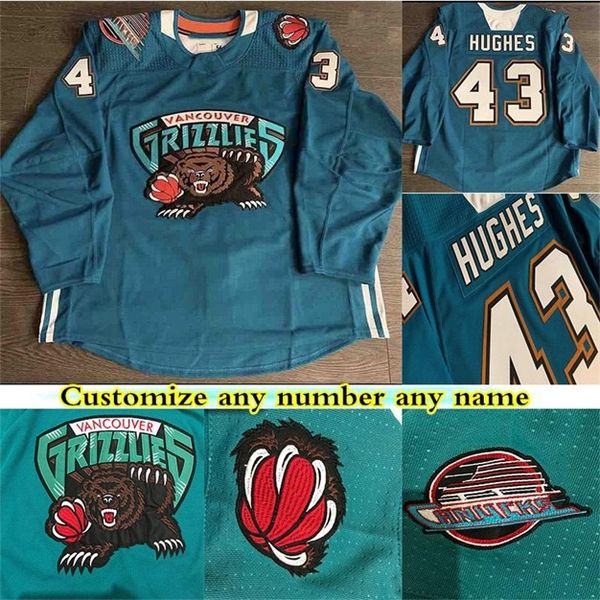 522020 men combines canucks and grizzlies themes for quinn hughes jerseys customize any number any name hockey jersey any name, Black
522020 men combines canucks and grizzlies themes for quinn hughes jerseys customize any number any name hockey jersey any name, Black