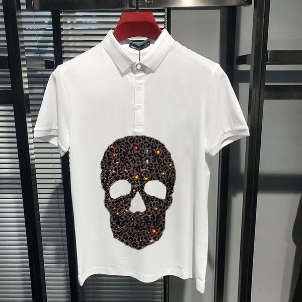 men's t-shirts british korean version trend for the fashion brand male shirt strass skull premium couple short sleeve lapels ejhm, White;black
men's t-shirts british korean version trend for the fashion brand male shirt strass skull premium couple short sleeve lapels ejhm, White;black
