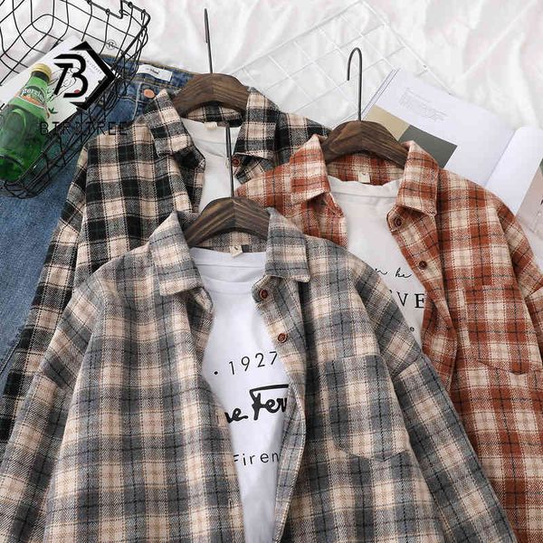 new women plaid full sleeve thick woolen shirt jacket warm winter vintage oversize stylish girl spring outwear t0n432t 210430, Black
new women plaid full sleeve thick woolen shirt jacket warm winter vintage oversize stylish girl spring outwear t0n432t 210430, Black