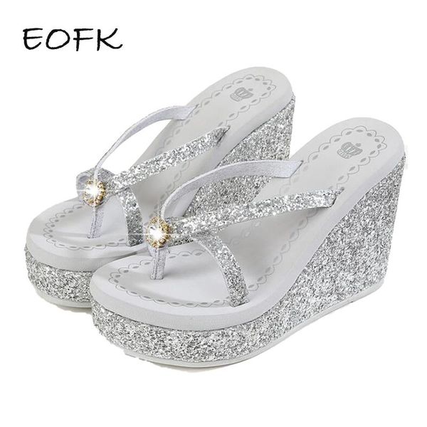slippers eofk summer women platform rhinestones fashion wedges flip flop breathable bling shiny slides beach, Black
slippers eofk summer women platform rhinestones fashion wedges flip flop breathable bling shiny slides beach, Black