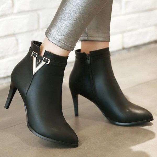 boots 2021 spring autumn stiletto thin high heels pointed toe faux leather zipper style ankle womens bota feminina sy588, Black
boots 2021 spring autumn stiletto thin high heels pointed toe faux leather zipper style ankle womens bota feminina sy588, Black