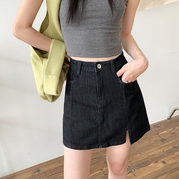skirts fashion denim 2021 womens fit tide mujer female shortskirt summer solid mom streetwea cute casual sweet girls, Black 
skirts fashion denim 2021 womens fit tide mujer female shortskirt summer solid mom streetwea cute casual sweet girls, Black