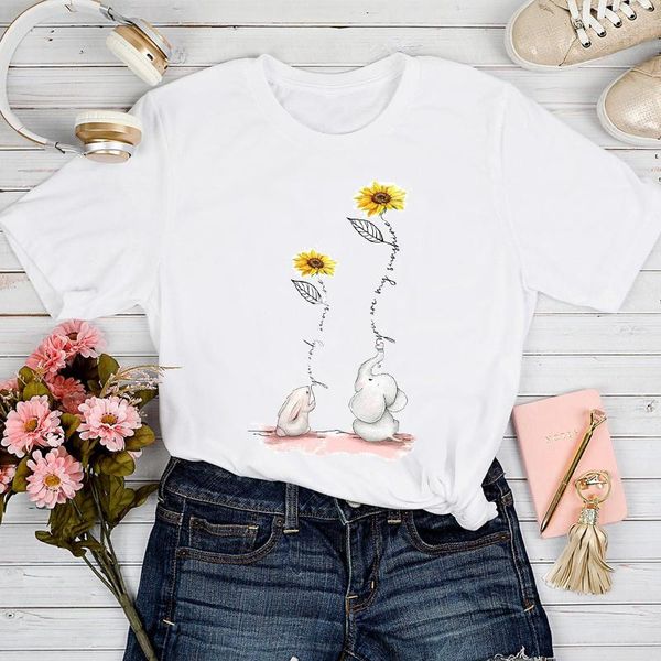 women's t-shirt t-shirts women elephant sunflower floral 90s style fashion short sleeve tshirt lady stylish print clothes tee, White
women's t-shirt t-shirts women elephant sunflower floral 90s style fashion short sleeve tshirt lady stylish print clothes tee, White