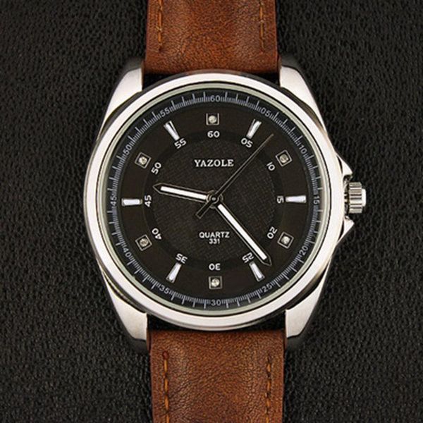 wristwatches yazole quartz watch business quartz-watch men famous male clock wrist casual fashion, Slivery;brown
wristwatches yazole quartz watch business quartz-watch men famous male clock wrist casual fashion, Slivery;brown