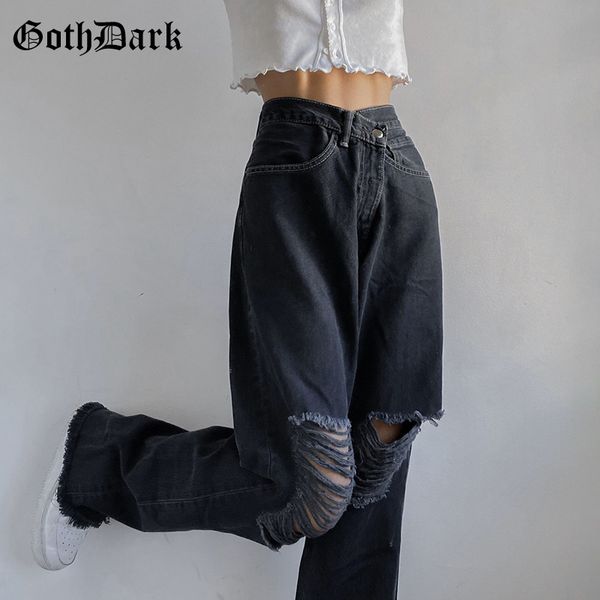 2011goth dark gothic hip hop black jeans wide leg high waist korean style streetwear with hole pants girls loose lady jogging wear, Blue
2011goth dark gothic hip hop black jeans wide leg high waist korean style streetwear with hole pants girls loose lady jogging wear, Blue